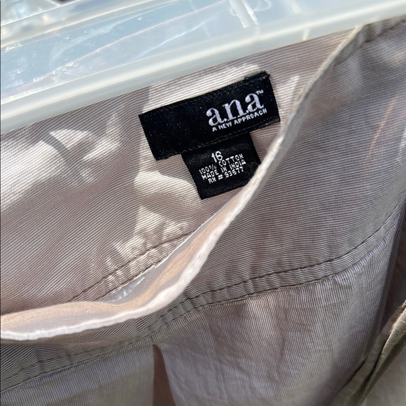 ANA A New Approach Light Tan Midi Skirt with Belt Tie Accent Women's Size 16 GUC - Picture 3 of 10